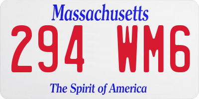 MA license plate 294WM6