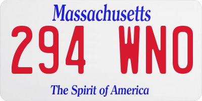 MA license plate 294WN0
