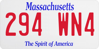 MA license plate 294WN4