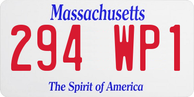 MA license plate 294WP1