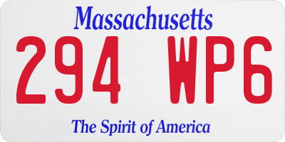 MA license plate 294WP6