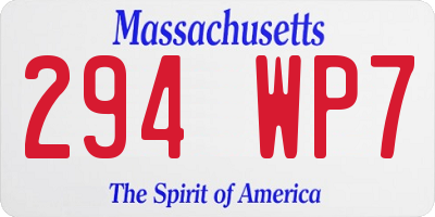 MA license plate 294WP7