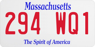 MA license plate 294WQ1