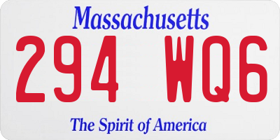 MA license plate 294WQ6