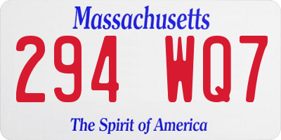 MA license plate 294WQ7
