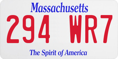 MA license plate 294WR7