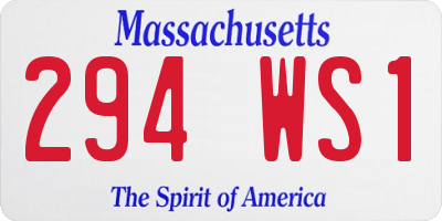 MA license plate 294WS1