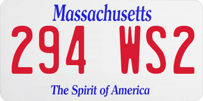 MA license plate 294WS2