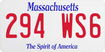 MA license plate 294WS6