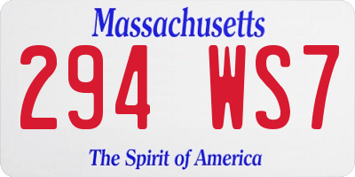 MA license plate 294WS7