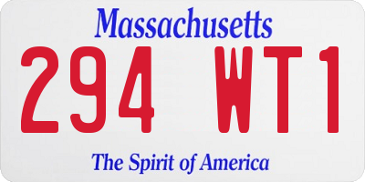 MA license plate 294WT1