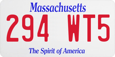 MA license plate 294WT5