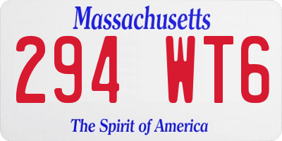 MA license plate 294WT6