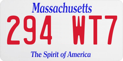 MA license plate 294WT7