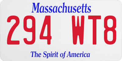 MA license plate 294WT8