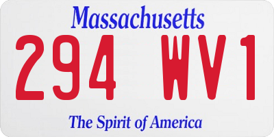 MA license plate 294WV1