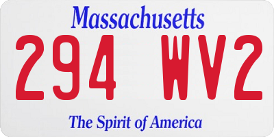 MA license plate 294WV2