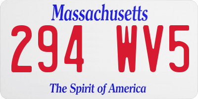 MA license plate 294WV5
