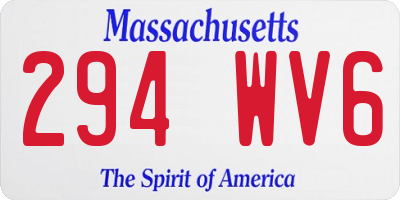 MA license plate 294WV6