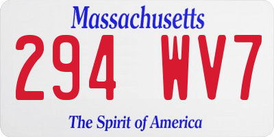 MA license plate 294WV7
