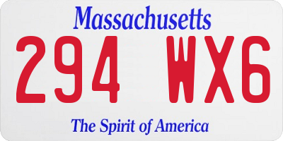 MA license plate 294WX6