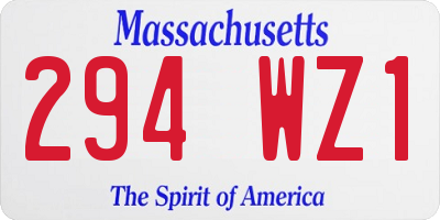 MA license plate 294WZ1
