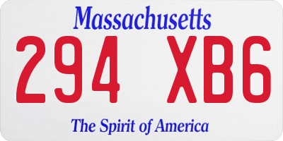 MA license plate 294XB6