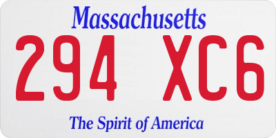 MA license plate 294XC6