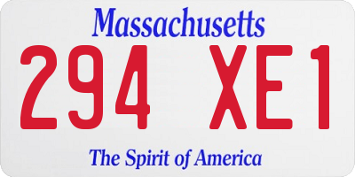 MA license plate 294XE1
