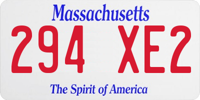 MA license plate 294XE2