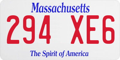 MA license plate 294XE6