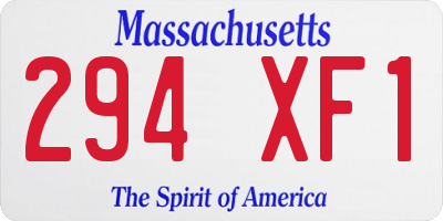 MA license plate 294XF1