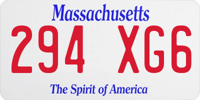 MA license plate 294XG6