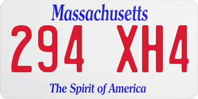 MA license plate 294XH4