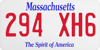 MA license plate 294XH6