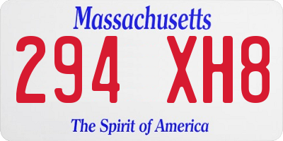 MA license plate 294XH8