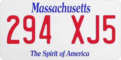 MA license plate 294XJ5