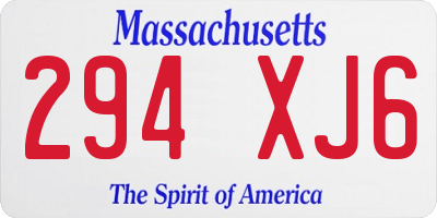 MA license plate 294XJ6