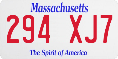 MA license plate 294XJ7