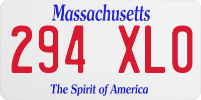 MA license plate 294XL0