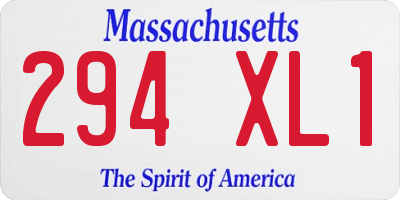 MA license plate 294XL1