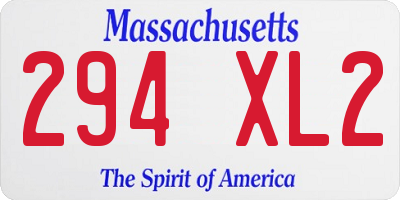 MA license plate 294XL2