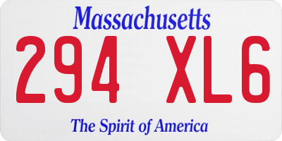 MA license plate 294XL6