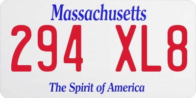 MA license plate 294XL8