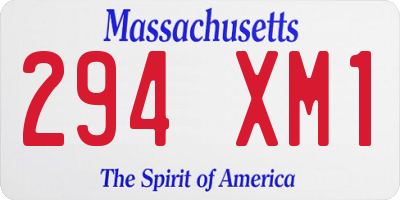MA license plate 294XM1