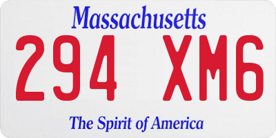 MA license plate 294XM6
