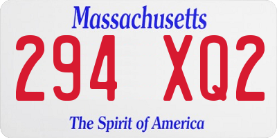 MA license plate 294XQ2