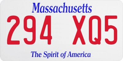 MA license plate 294XQ5