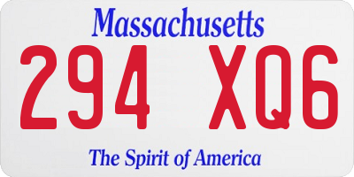 MA license plate 294XQ6
