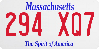 MA license plate 294XQ7